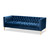 Baxton Studio Zanetta Glam and Luxe Navy Velvet Upholstered Gold Finished Sofa