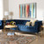 Baxton Studio Zanetta Glam and Luxe Navy Velvet Upholstered Gold Finished Sofa