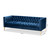 Baxton Studio Zanetta Glam and Luxe Navy Velvet Upholstered Gold Finished Sofa
