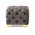 Baxton Studio Avara Glam and Luxe Gray Velvet Fabric Upholstered Gold Finished Button Tufted Ottoman