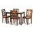 Baxton Studio Abilene Mid-Century Light Brown Fabric Upholstered and Walnut Brown Finished 5-Piece Wood Dining Set