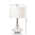 Baxton Studio Noa Modern and Contemporary Clear Glass and Silver Metal Teardrop Table Lamp