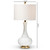 Baxton Studio Clementina Modern and Contemporary White Glass and Gold Finished Metal Teardrop Table Lamp