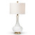 Baxton Studio Clementina Modern and Contemporary White Glass and Gold Finished Metal Teardrop Table Lamp