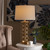 Baxton Studio Nelma Modern and Contemporary Gold Finished Metal Quatrefoil Cage Table Lamp