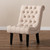 Baxton Studio Barthe Classic and Traditional Beige Fabric Upholstered Accent Chair with Rolled Back