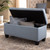 Baxton Studio Fera Modern and Contemporary Light Blue Fabric Upholstered Storage Ottoman