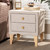 Baxton Studio Artis Modern and Contemporary Beige Fabric Upholstered 2-Drawer Wood Nightstand