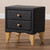 Baxton Studio Artis Modern and Contemporary Charcoal Fabric Upholstered 2-Drawer Wood Nightstand