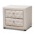 Baxton Studio Lepine Modern and Contemporary Light Beige Fabric Upholstered 2-Drawer Wood Nightstand