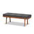 Baxton Studio Larisa Mid-Century Modern Charcoal Fabric Upholstered Wood Bench