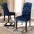 Baxton Studio Dylin Modern and Contemporary Navy Blue Velvet Fabric Upholstered Button Tufted Wood Dining Chair Set