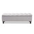 Baxton Studio Brette Mid-Century Modern Grayish Beige Fabric Upholstered Dark Brown Finished Wood Storage Bench Ottoman