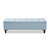 Baxton Studio Brette Mid-Century Modern Light Blue Fabric Upholstered Dark Brown Finished Wood Storage Bench Ottoman