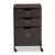 Baxton Studio Felix Modern and Contemporary Espresso Wood and Black Metal 3-Drawer Mobile File Cabinet