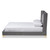 Baxton Studio Valery Modern and Contemporary Dark Gray Velvet Fabric Upholstered Platform Bed with Gold-Finished Legs