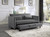 Homelegance Greenway Collection Convertible Studio Sofa with Pull-Out Bed in Grey