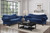 Homelegance Rosalie Collection Sofa in Navy Blue; Lifestyle