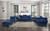 Homelegance Rosalie Collection Chaise in Navy Blue; Lifestyle