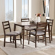 Baxton Studio Nadine Modern and Contemporary Walnut-Finished Light Grey Fabric Upholstered 5-Piece Pub Set Bar, Bistro and Pub Set Bar Furniture LWMP12805S53/LWP99-Walnut/LightGrey-5PC-Pub Set