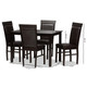 Baxton Studio Thea Modern Beige Fabric and Dark Brown Finished Wood 5-Piece Dining Set