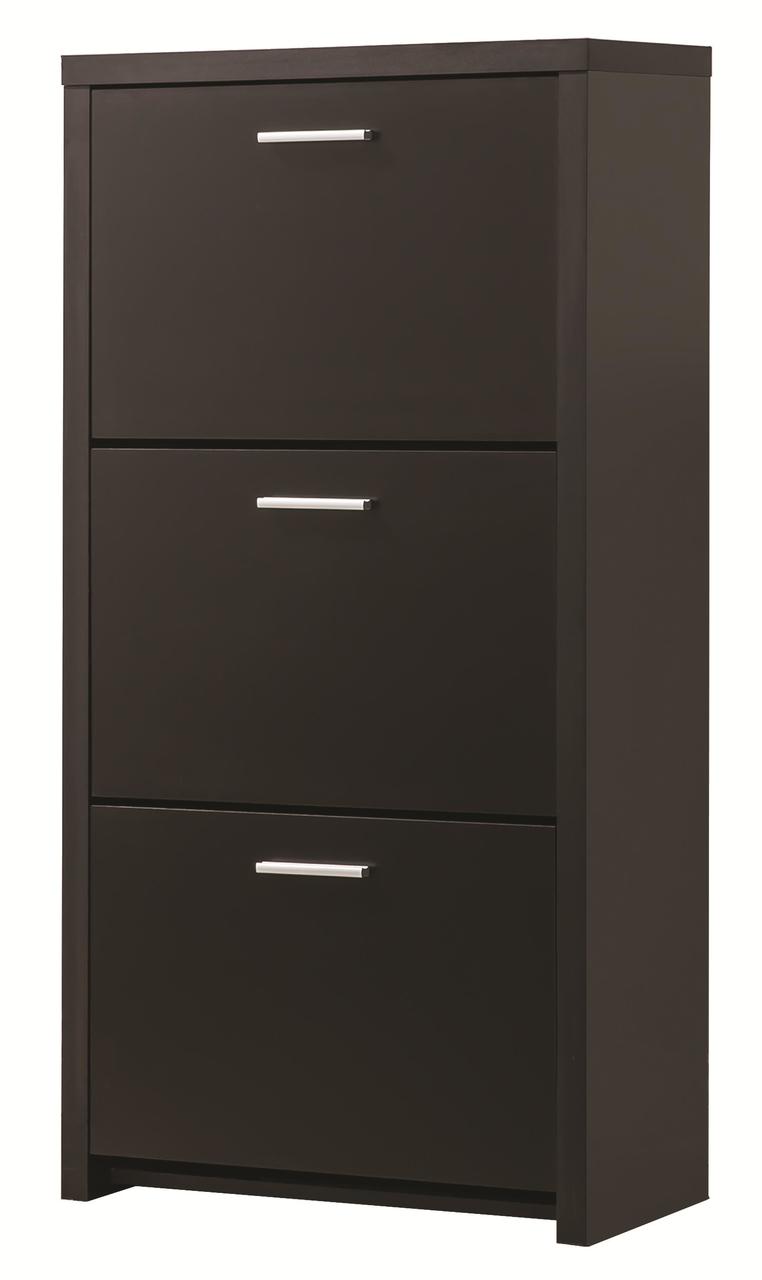3 drawer shoe cabinet on Coaster Tristan 3 Drawer Shoe Cabinet In Black Dealbeds Com