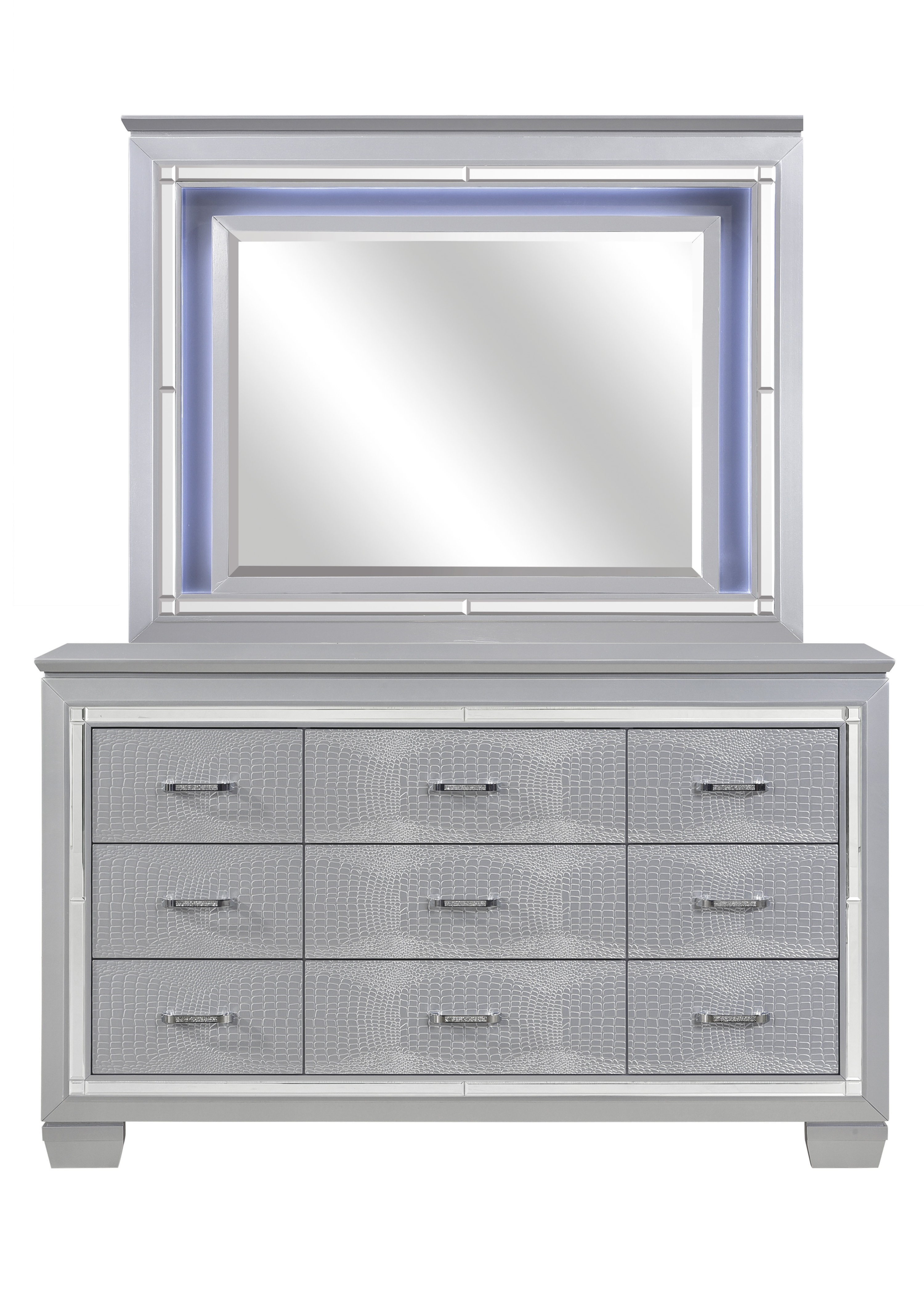 Homelegance Allura Dresser Mirror Featuring Touch Engaged Led Lighting Dealbeds Com