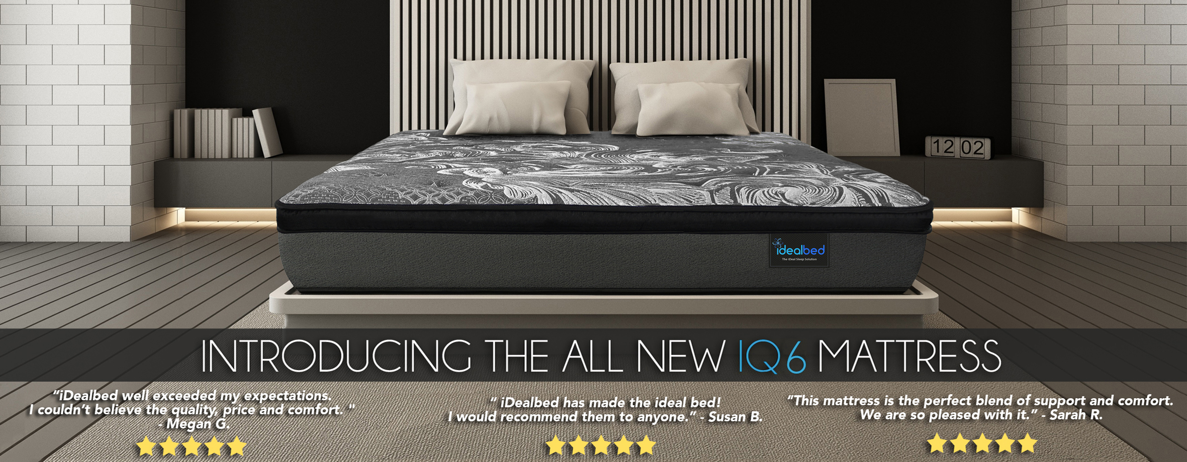 iDealBed iQ6 Luxury Hybrid Pillow Top Mattress with 6i Custom ...