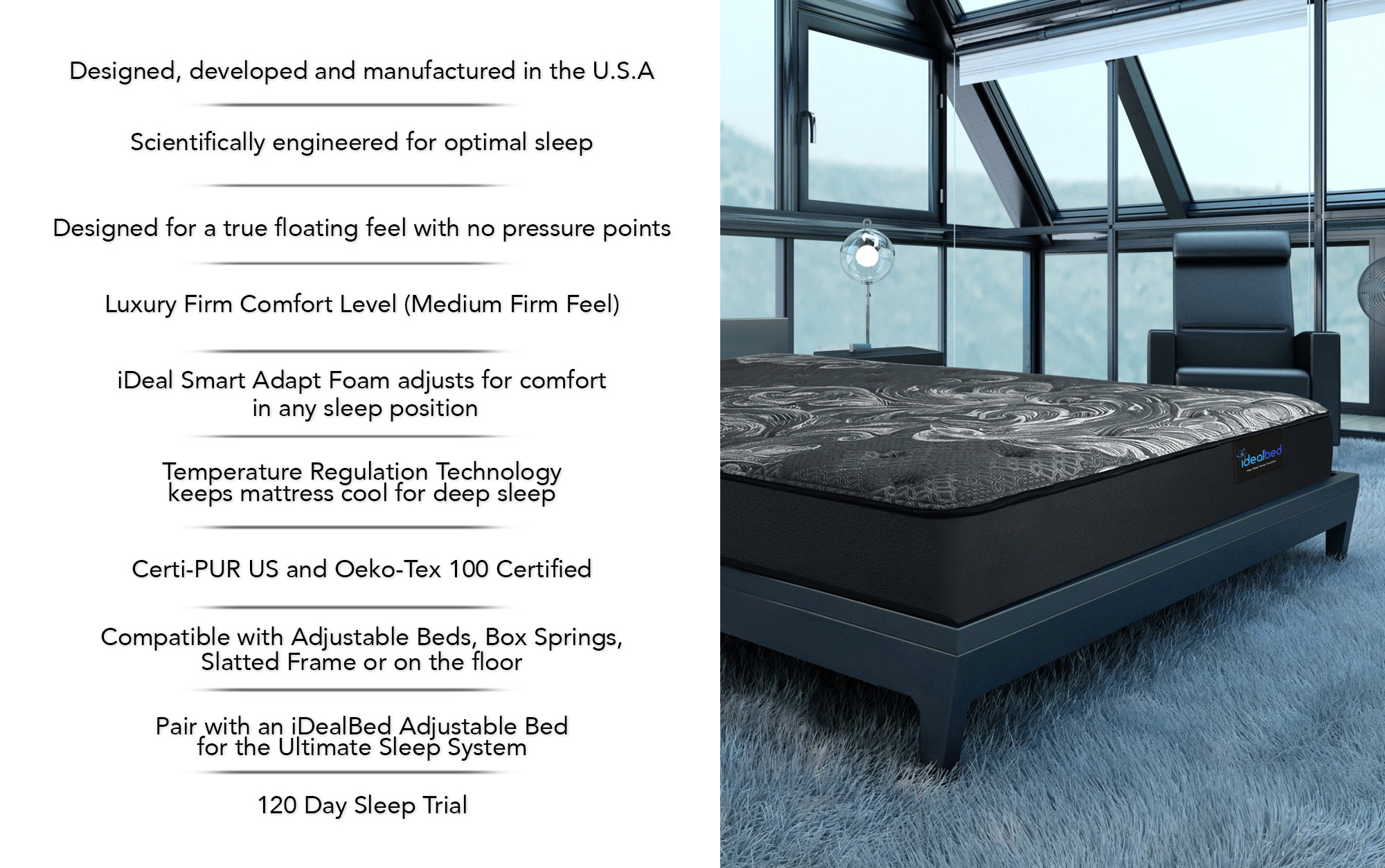 IDealBed Luxe Series Hybrid IQ5 Main Points Information