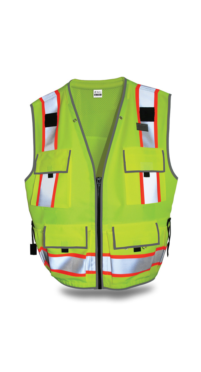 SitePro Surveyor's Safety Vest Lime, CLASS 23-750-FL