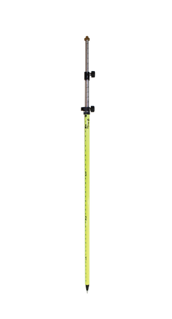 SitePro 12-ft Twist-Lock Prism Pole, Flo-Yellow, 10ths/ Metric 07