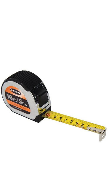 Keson PGTFD16V Short Tape Measure with Nylon Coated Steel Blade and Toggle  Lock