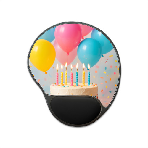 Joyful Birthday Bash - Mouse Pad With Wrist Rest