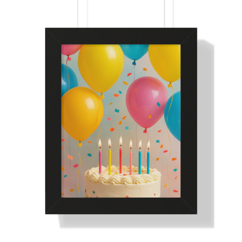Joyful Birthday Bash - Framed Vertical Poster