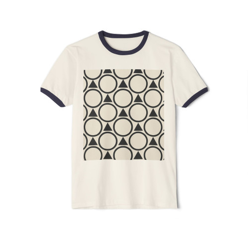 Geometric Symphony - Unisex Cotton Ringer T-Shirt
