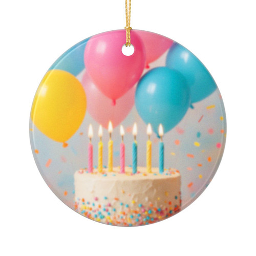 Joyful Birthday Bash - Ceramic Ornaments (2-Side Print)