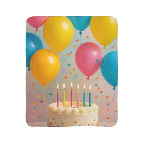Joyful Birthday Bash - Fleece Sherpa Blanket