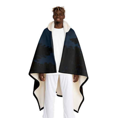 Whispers of the Wilderness - Hooded Sherpa Fleece Blanket