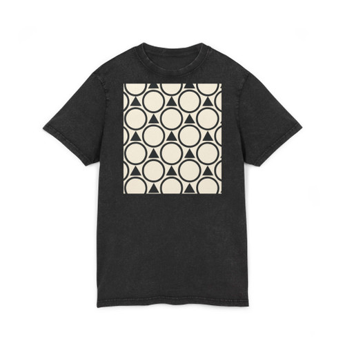 Geometric Symphony - Acid Washed Round Neck Tee