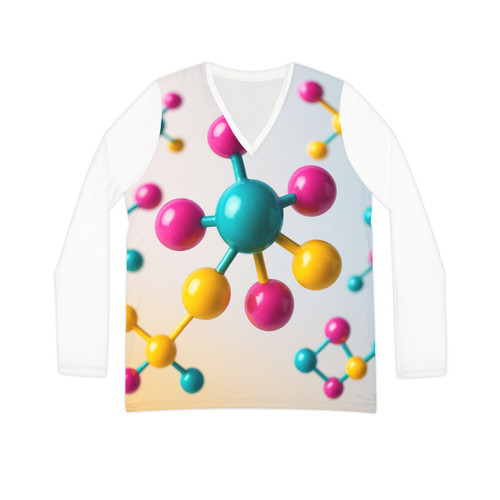 Molecular Harmony - Women's Long Sleeve V-neck Shirt (AOP) Molecular Harmony - Women's Long Sleeve V-neck Shirt (AOP)