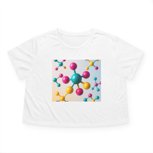 Molecular Harmony - Women's Flowy Cropped Tee Molecular Harmony - Women's Flowy Cropped Tee
