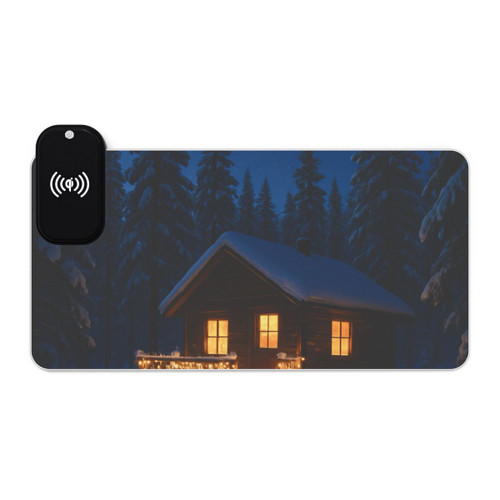 Joyful Winter Wonderland - LED Gaming Mouse Pad, Wireless Charging