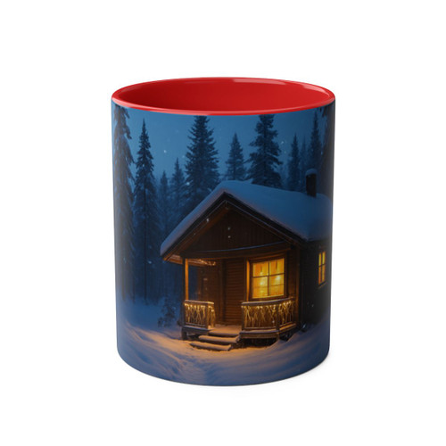 Joyful Winter Wonderland - Two-Tone Coffee Mugs, 11oz