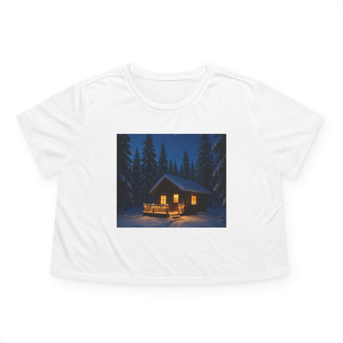 Joyful Winter Wonderland - Women's Flowy Cropped Tee