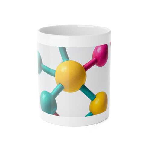 Molecular Harmony - White Ceramic Mug, 11oz