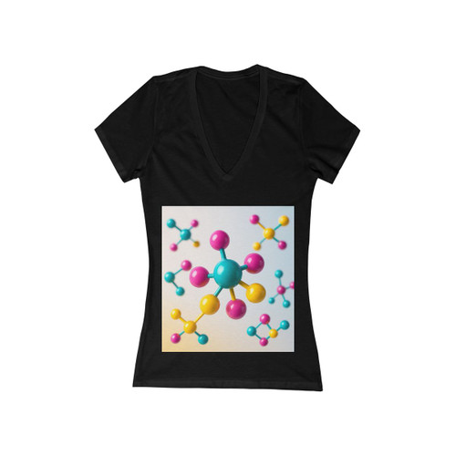Molecular Harmony - Women's Jersey Short Sleeve Deep V-Neck Tee Molecular Harmony - Women's Jersey Short Sleeve Deep V-Neck Tee