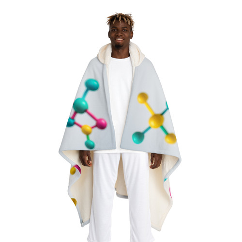 Molecular Harmony - Hooded Sherpa Fleece Blanket