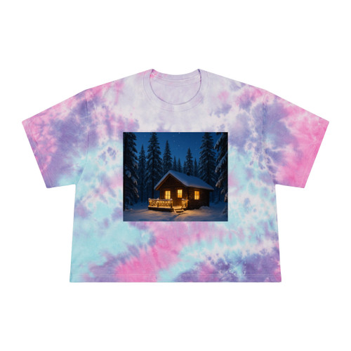 Joyful Winter Wonderland - Women's Tie-Dye Crop Tee