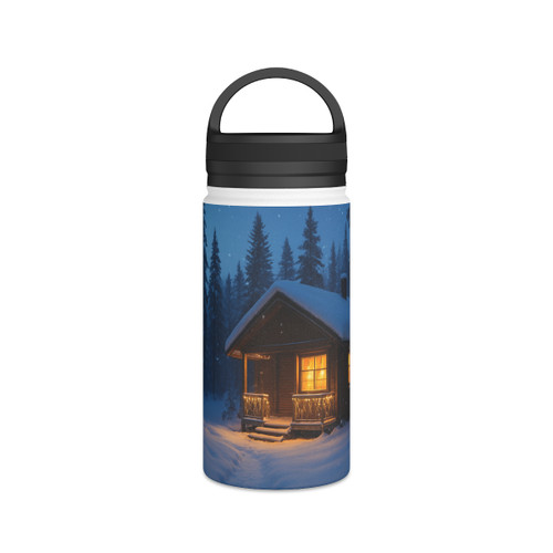 Joyful Winter Wonderland - Stainless Steel Water Bottle, Handle Lid