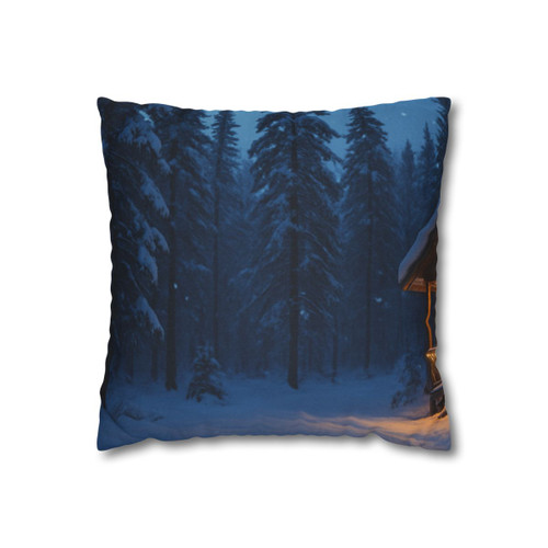 Joyful Winter Wonderland - Spun Polyester Square Pillowcase